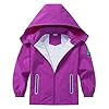 Chaqueta impermeable con capucha para niños y niñas, impermeable para exteriores, rompevientos con diseño de dinosaurio