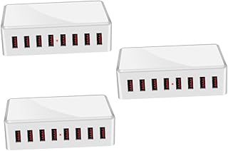 Obuyke 3Pcs Carregador Tablet Estação De Carregamento Estação De Carregamento De Mesa Estações De Carregamento De Telefone Celular Estação De Carregamento De Mesa De 8 Portas Estação De