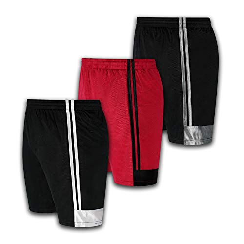 Boys Premium Active Athletic Performance Shorts with Pockets - 3 Pack