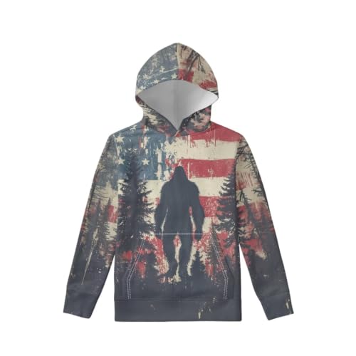 Image of WELLFLYHOM Boys Hooded Sweatshirts Hoodie Pullover Cool Graphic Crewneck Blouses Size 6-16