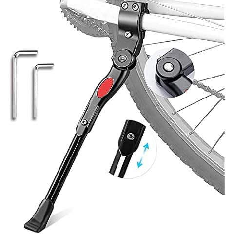 YDQUANI Bike Kickstand Height Adjustable Bicycle Side Stand, Fit for Mountain Bike, Road Bike, Kids Bike, Foldable Bike, Compatible for Bicycle With Wheel Diameter of 24-28 Inches Cover