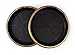 7" Decorative Heavy Duty Tray/Saucer (2 Pack) Rustic Medieval/French Country Look, Pot/Planter Base for Indoor/Outdoor Decor Use. Long Lasting, Reusable Light Weight (7 inches, Gold)