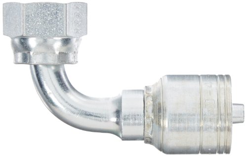 Image of Eaton Aeroquip Crimp Fitting,90 deg,1 /4 inch ID,11 /16 inch,FORS 1AA6FRB4-1 Each
