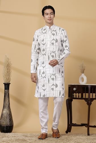 Image of Majestic Man Men's Cotton Regular Fit Casual Kurta