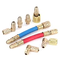 Kühlanschluss-Adapter-Kit, Qiilu Auto Klimaanlage Kühlung, 8 Teile/satz Kälteanschluss Adapter Kit Klimaanlage Kühlung R134A R12, Klimaanlage Kälteanschluss R-12A / C Adapter-Schläuche R134A R12