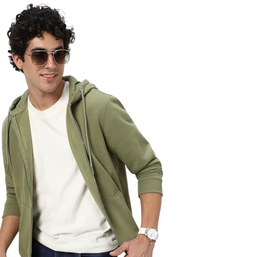 Image of Neostreak Men's Cotton Hooded Neck Zippered Sweatshirt
