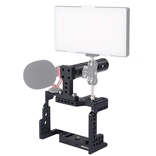 Image of Camera Cage kit for Sony A7 II /A7 III /A7 SII /A7M3 /A7 RII /A7 RIII with Cold Shoe Mounts，Top Handle，Threaded Holes for Professional