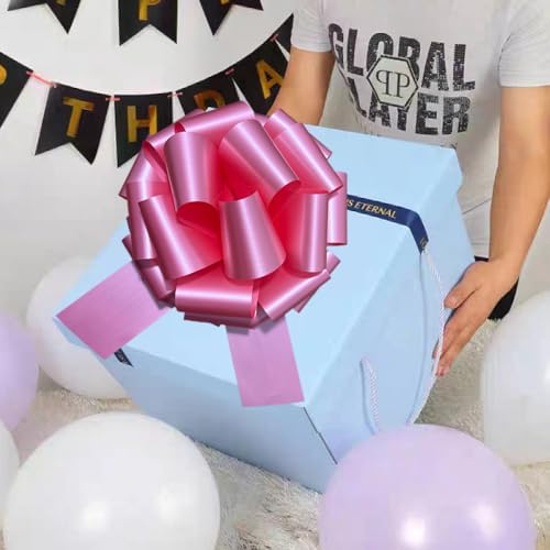 Image of 14 Inch Big Pink Bow for Gift,1Pcs Large Pull Bow Big Bow,Great Gift Bows for appliances,Bikes,Table Decorations and Party Events (Matte-Peachy Pink)