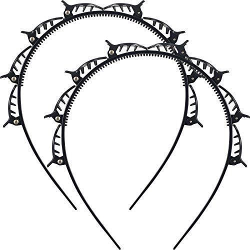 2 Pieces Double Bangs Hairstyle Hairpin Hair Accessories Double Layer Twist Plait Headband Hair Tools for Party Casual DIY Hair Bands Headbands for Women Girls