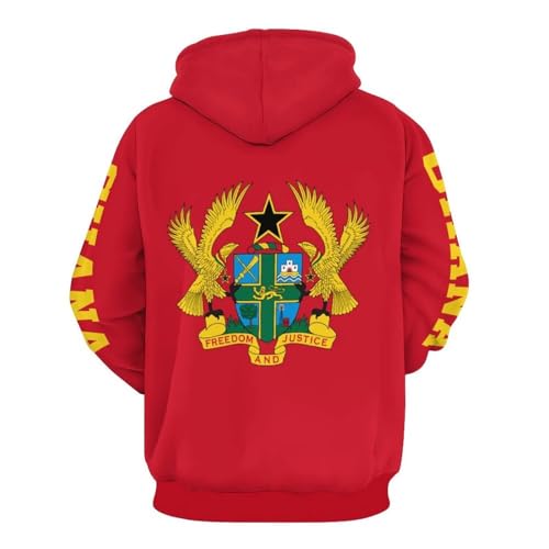 Sweat à capuche homme drapeau Ghana pull Harajuku ample confort