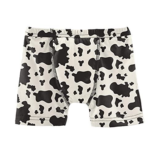 KicKee Pants Boys Boxer Brief Underwear, Silky Soft Printed Boxer Briefs for Your Little Man, Lightweight and Breathable For All Day Comfort (Cow Print - S-6/8)