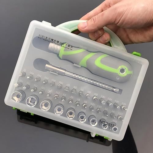 Image of GLUN Mini Screwdriver Set, 41 Piece Screwdriver Bit Chrome Finish with Casing, Alloy Steel Professional Screw Driver Bits Magnetic Tip Mini Screwdriver Kit