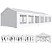 JUMMICO Gazebo Esterno Resistente UV 50+, Tendone per Feste 6x12, Gazebo da Giardino Impermeabilizzazione, Tendone da Esterno per Matrimoni, Feste, Raduni, Riunioni in Giardino, Bianco immagine