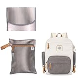Parker Baby Diaper Backpack Gift Set - Gift Basket Bundle for Babies - 'On-the-go Bundle' - Includes Changing Pad, Wet Dry Bag