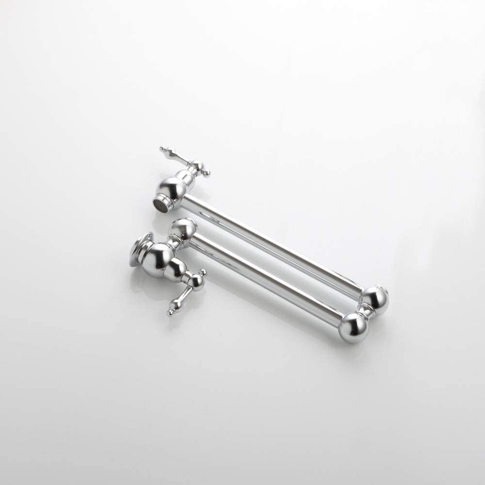 Grifos de Cocina Grifo (Agua) Grifo ； Grifo ； Grifo Grifo de Cocina Monomando Plegable Universal de Pared Grifo de Fregadero Cromado de un Solo Orificio y Doble manija Agua (Extensor)