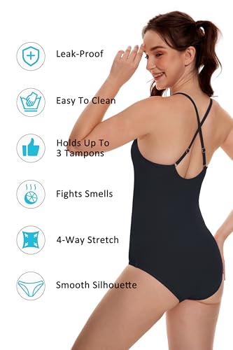 Beautikini Period Swimwear One Piece Leakproof Menstrual Swimsuit Adjustable Strap Bathing Suit for Teen Girls Women3