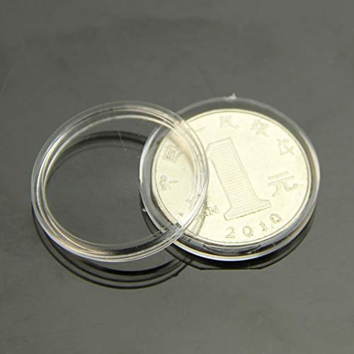 10 fundas transparentes redondas para monedas 25mm miniatura 4