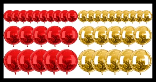 PartyWoo Red Foil Balloons 20 pcs and PartyWoo Gold Foil Balloons 20 pcs