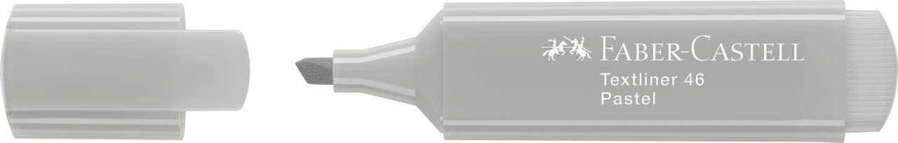 Faber-Castell Textliner 46 - Evidenziatore in seta, colore grigio pastello, confezione da 50