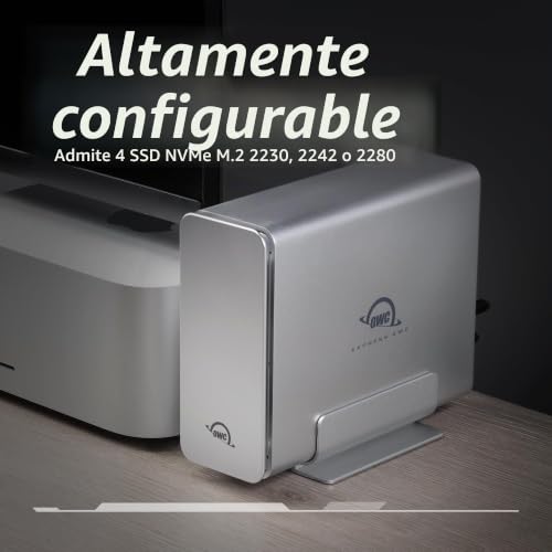 Caja NVMe M.2 SSD OWC Express 4M2 USB4 con 4 ranuras y soporte SoftRAID para Mac y Windows 3