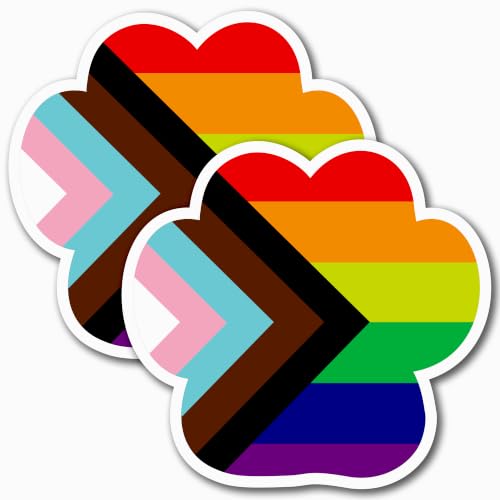 Image of Progress Pride Pawprint Car Magnet, 5 Inch, 2 Pack, Ideal Dog Lover Gift