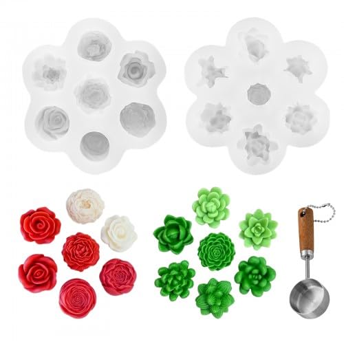 2 Piezas Moldes Para Hacer Velas, Moldes De Silicona Para Resina, Para Velas De Aromaterapia, Kit Para Velas De Bricolaje, Fabricación De Moldes De Jabón, Flores, Velas, Chocolate, Dulces