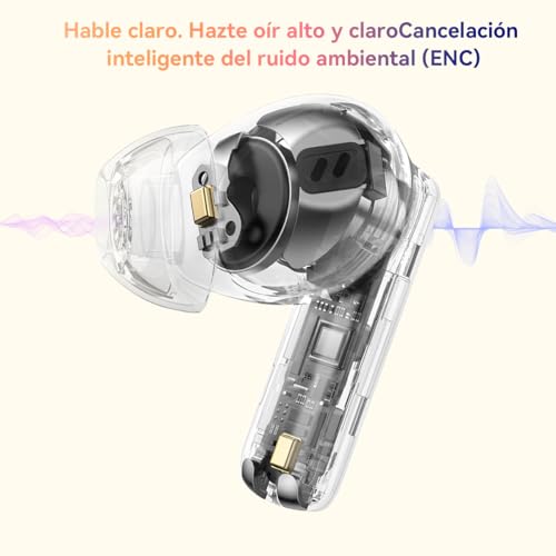 Blackview Auriculares Inalambricos Bluetooth con Pantalla Táctil LED, ANC/Enc, 48H Auriculares Bluetooth 5.4 HiFi Estéreo, IP7 Impermeable Cascos Inalámbricos/5 Modos EQ, Adaptado para iOS Android - imagen 6