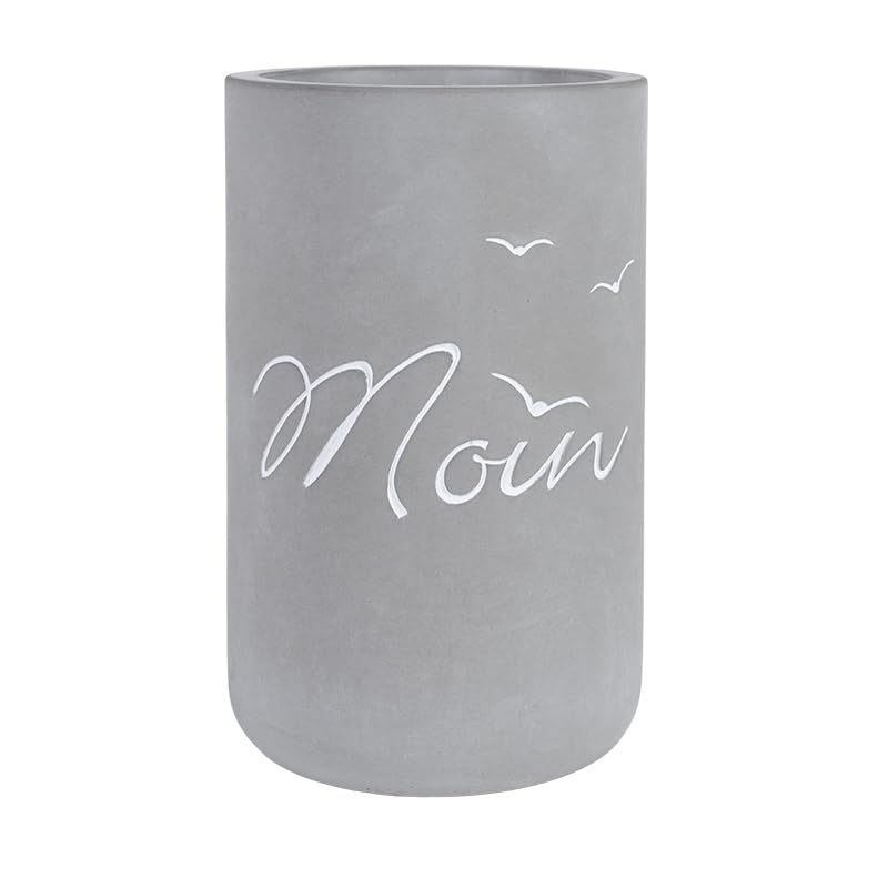 Moin Flaschenkühler aus Beton, 20,5 cm Höhe, Grau moin