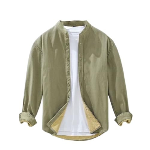Chemise col montant pour homme doublée polaire sherpa chaude