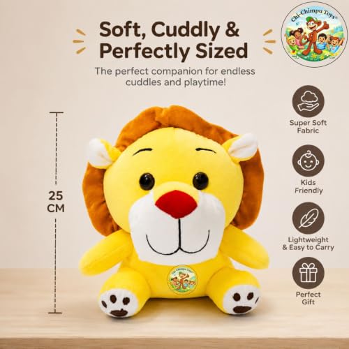 Image of Sitting Lion Soft Toy 25 cm Plush Stuffed Lion for Kids