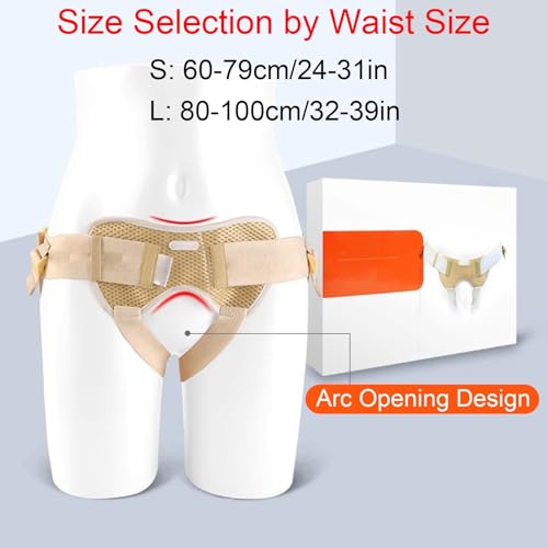Faja para Hernia para Hombres y Mujeres, Soporte Inguinal Ajustable, Khaki S miniatura 2