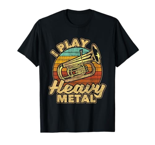I Play Heavy Metal - Colorful Retro Baritone Marching Band T-Shirt