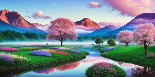 Peinture diamant 5D paysage prairie kit grand format pour évacuer le stress