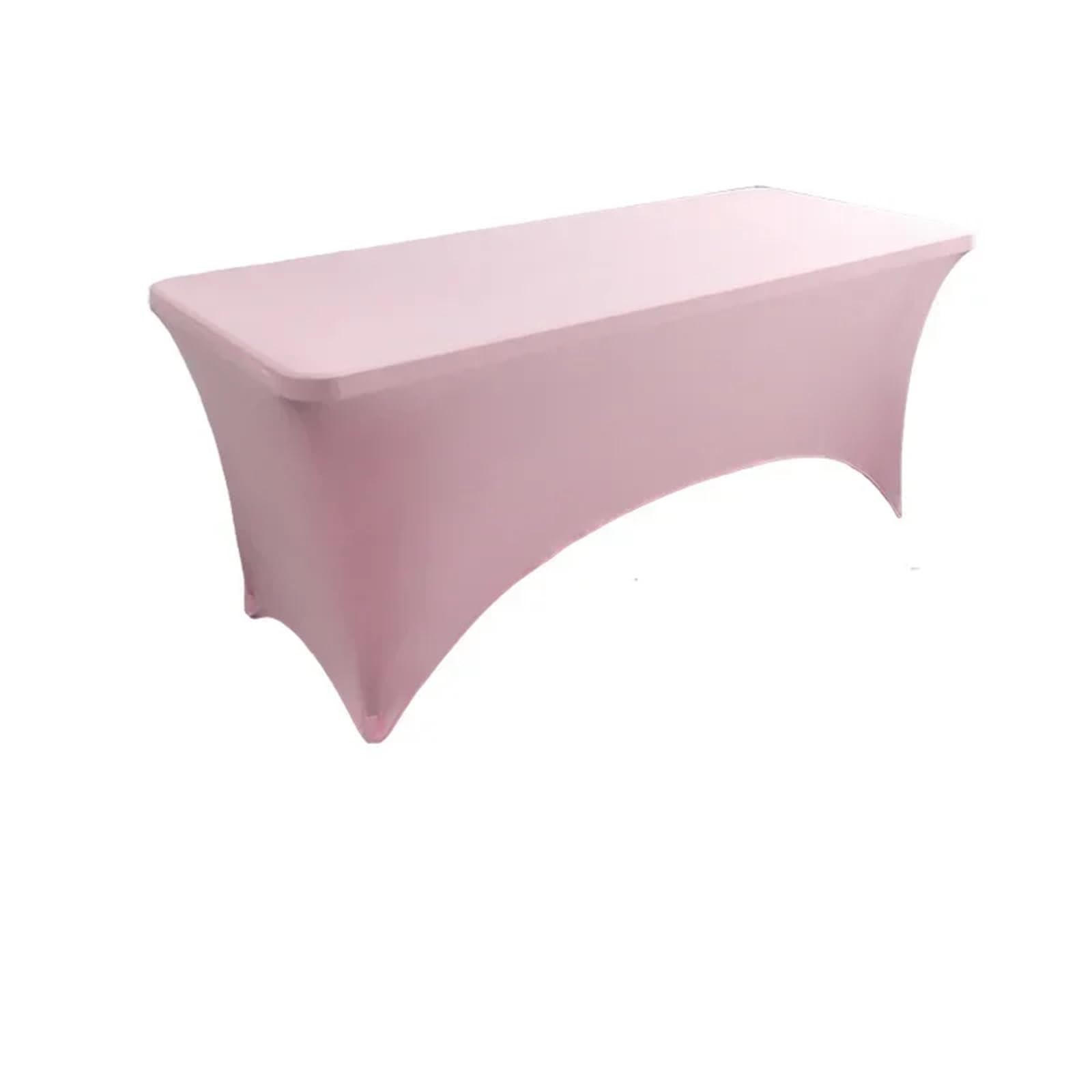 SUBLXPoten Cocktail Table Cover 6FT Spandex Tablecloth High Stretch Wedding Hotel Birthday Table Cover for 4ft 5ft 6ft 8ft Folding Cocktail(Pink,4FT (121x75x75cm))