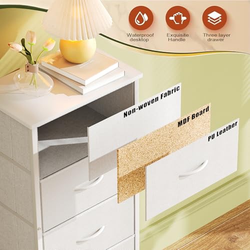 CAIYUN 5 Drawer Tall Dresser, Dresser for Bedroom Entryway Hallway, Closet Storage Drawer, Commode De Chambre, Armoire De Rangement, White - Image 6