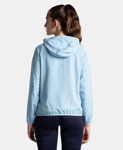 Image of Jockey MW50 Women's Microfiber Fabric Relaxed Fit Raglan Styled Water Resistant Hoodie Jacket with Stay Dry Treatment