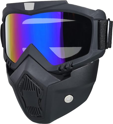 Máscara táctica de paintball antivaho, gafas desmontables, máscara de paintball de Halloween, máscara facial de motocicleta para equitación, carreras, tiro, cosplay, juegos de supervivencia