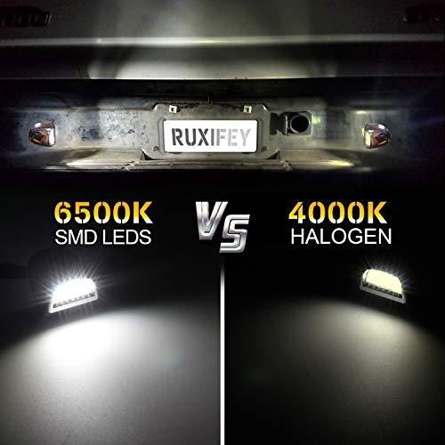 Ruxifey Chrome Led License Plate Lights Lamp Compatible With Silverado Suburban Gmc Sierra 1500 2500 3500 Hd Tahoe Yukon Cadillac, 6500K White #TOP3