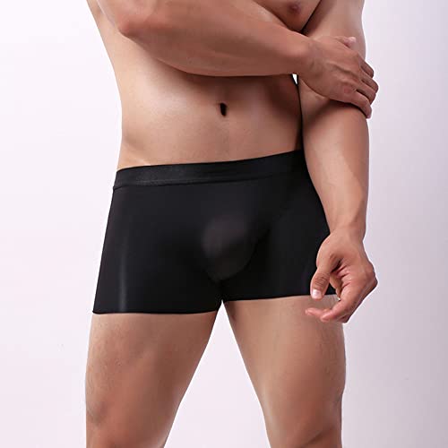 JEShifangjiusu Men'S Sexy Ice Silk Boxer Briefs Underwear Seamless Breathable Short Leg Fitness Sport Seamless Underpants4