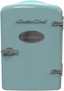 RCA RMIS129-BLUE Mini Retro 6 Can Beverage Refrigerator-Blue