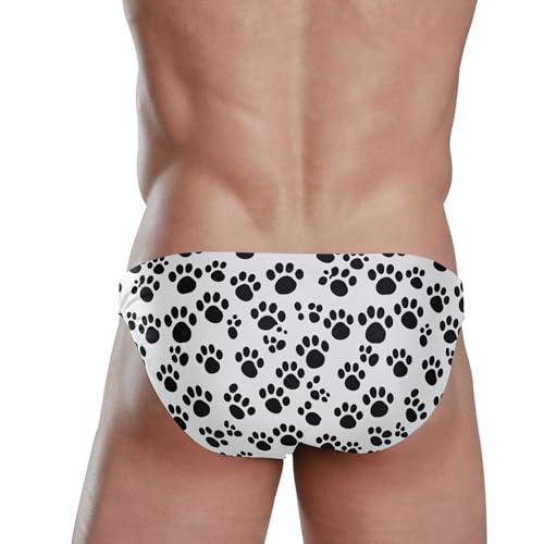 Cat Paw Print Swim Briefs for Men Swimsuit Bikini Swimwear S B04028363