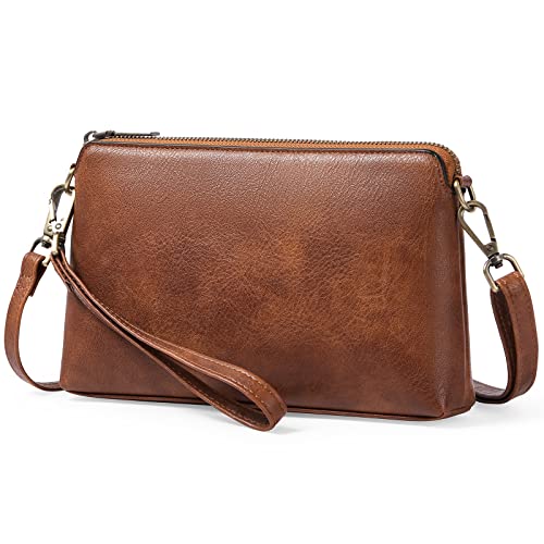 GAEKEAO Petit Sac Bandoulière Femme, Rétro Sacs Portés épaule, Grande Capacite Porte Carte Bandoulière Amovible Portefeuille Cuir, Besace Sacoche Telephone Portable Porte Monnaie