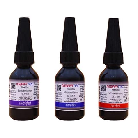 marfitec© Modellbau Schraubensicherung 3 x 10g Set - (niedrig-, mittel-, hochfest) Cover