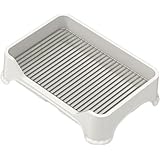 犬用トイレトレー 大型犬トイレ トレイ ワイド 犬用トイレ お掃除簡単 抗菌 犬用トイレトレーナーコーナーペット用トイレ砂、トレーニングパッドホルダー、滑り止め犬用トイレパン犬のトレーニング用トイレトレイトイレ用トイレボックスペットアクセサリー 安定した滑り止めの底で、すべてを清潔に保ちます (間隔18mm,ホワイト)