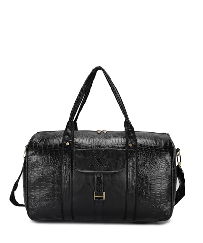 BUCKSKIN Vegan Leather Weekender Duffle Bags Best Cabin Size Airbags Duffel Bags Ideal to Deal with Your Day Today Luggage Baggage Travel for Short Trip Small Handbag Travelling Bag for Men Women