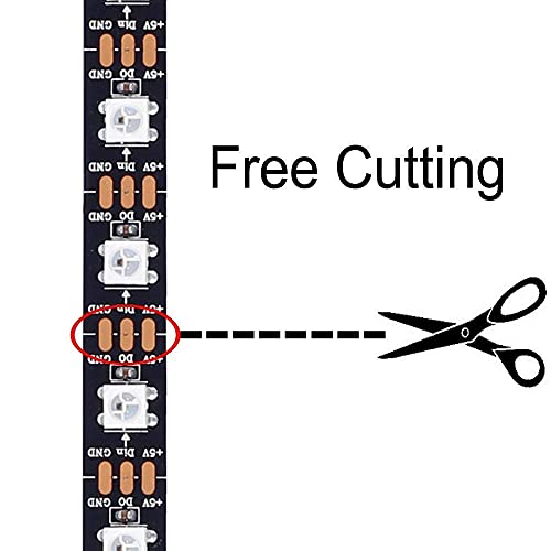 Image of WS2812B RGB Individually Addressable Pixel LED Strip- 5M New (16.4ft) - 60 LEDs /m - DIY Projects, Home Decoration,Lighting Effects [Needs 5V Adaptor & a Controller to Work]