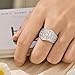 HAULTENG Moissanite Wide Wedding Band for Women D Color VVS1 Clarity Fashion Promise Ring 925 Sterling Silver Sz 8