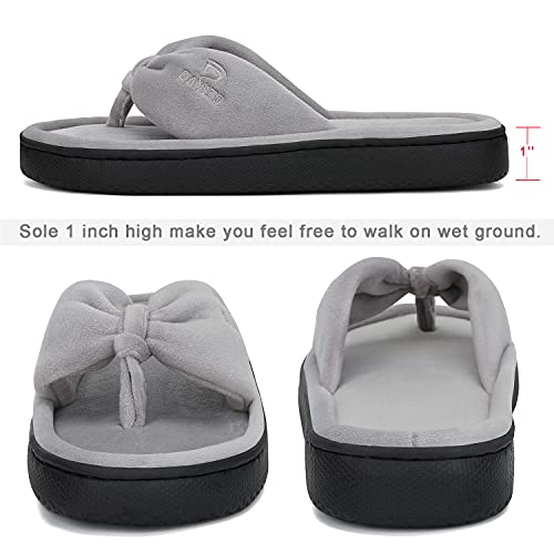 Dannto Women's House Slippers Memory Foam Flip Flops Thong Indoor Shoes Open Toe3