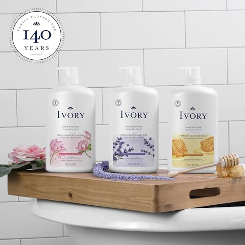 Ivory Body Wash, Designed for the Whole Family, Gentle Formula, Free of Dyes Heavy Perfumes Parabens Phthalates & Silicones, Water Lily Scent, 35 oz