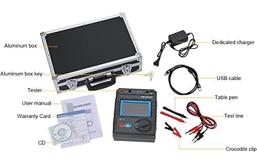 Arrestor Device Tester Meter Testing Instrument Insulation Resistance Tester Surge Protector with Touch Color Screen MOV Range 0 to 2000V 0 to 1000μA